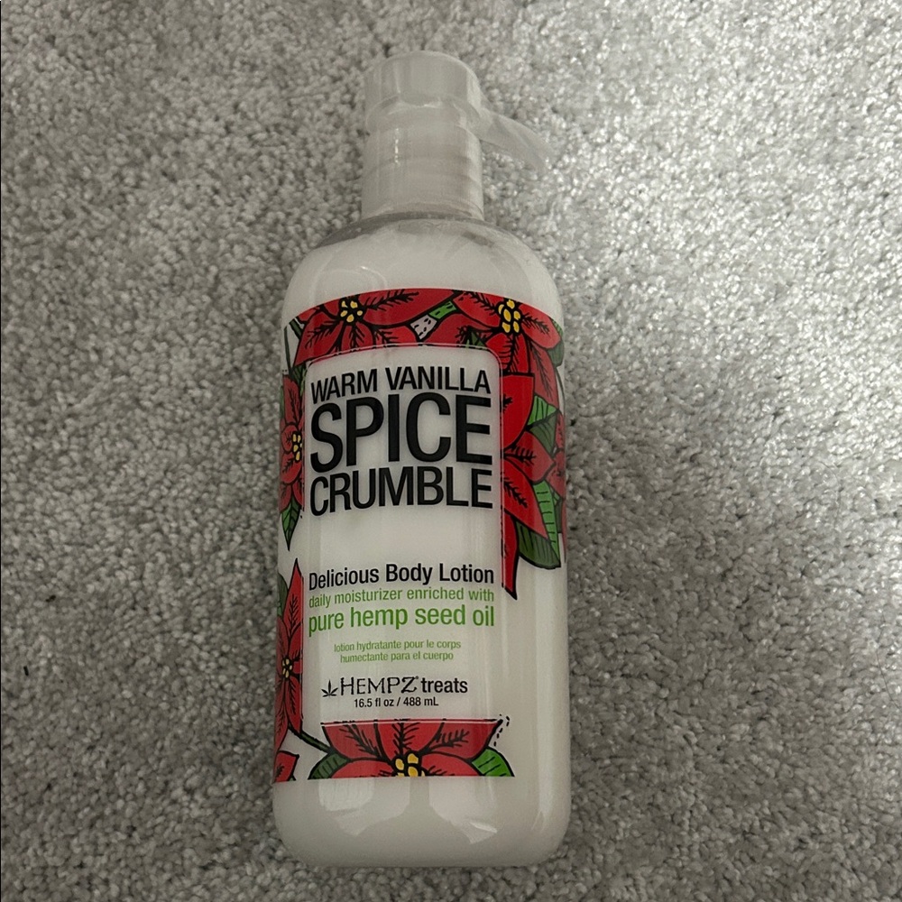 Hempz Warm Vanilla Spice Crumble Body Lotion with Red and Green Accents. (Had 2)